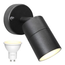 LED Stainless Steel or Matt Black Single Outdoor Wall Spot Light Colours 010/042