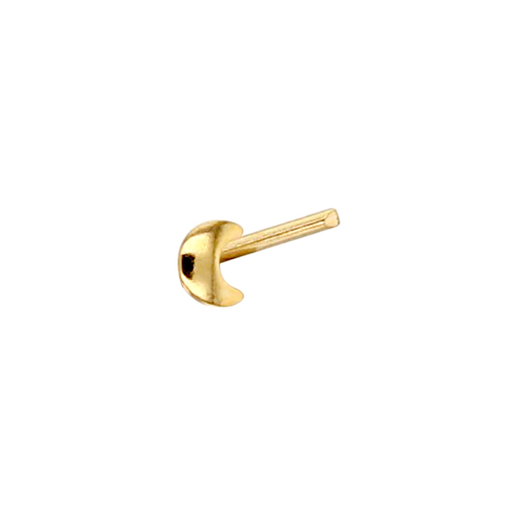 Piercing de nez croissant de lune or jaune bijou de corps nostril