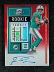 2020 Panini Contenders Optic TUA TAGOVAILOA 93/199 RC Auto Red Prizm Ticket #103