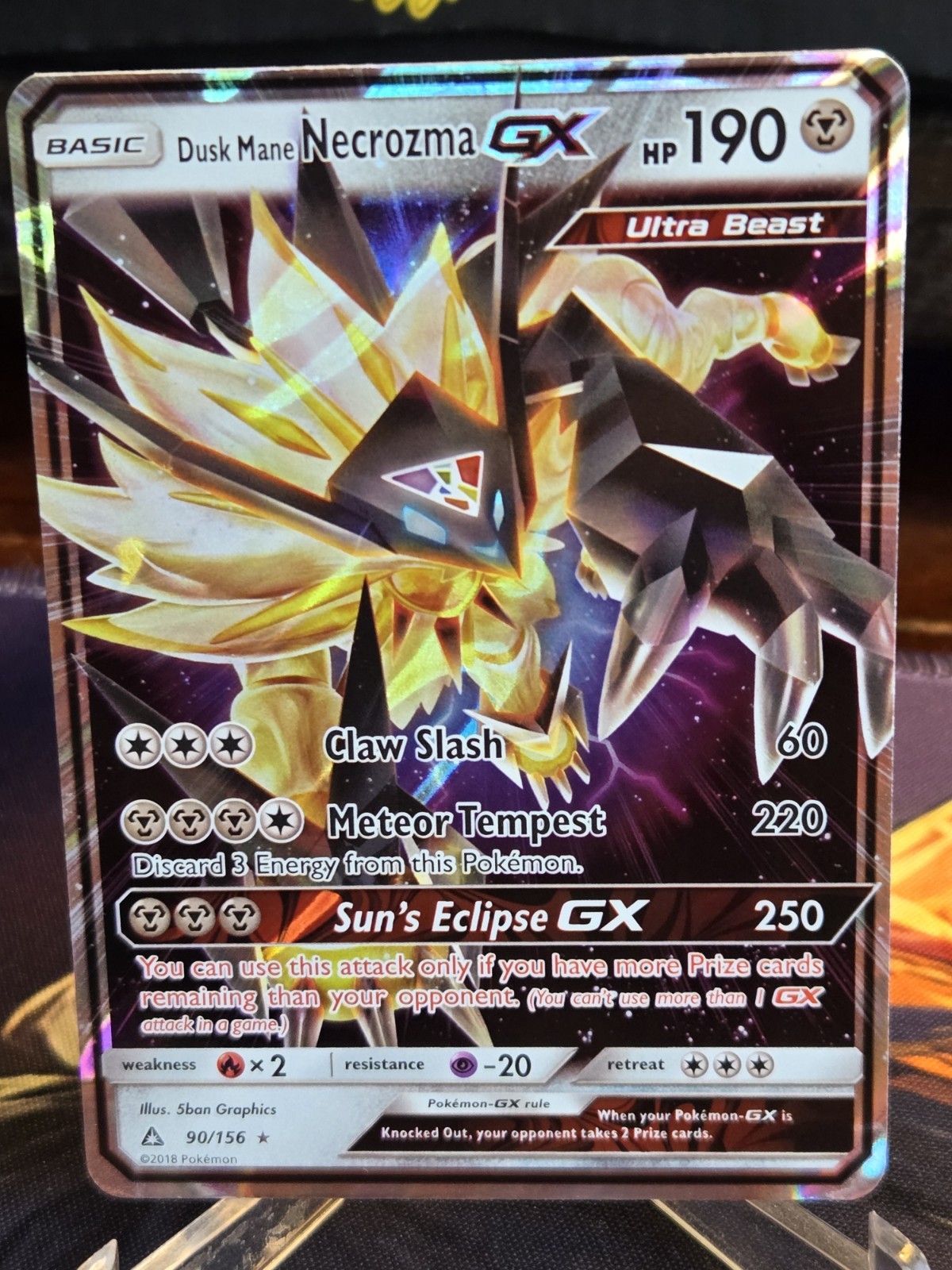 Pokemon - Dusk Mane Necrozma GX 90/156 Ultra Prism - Ultra Rare NM