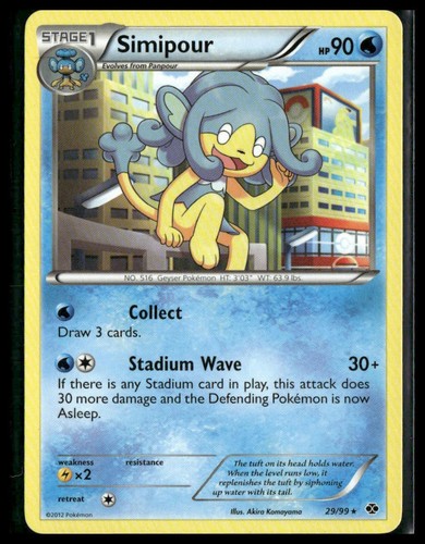 Simipour #29/99 Next Destinies Pokemon NM