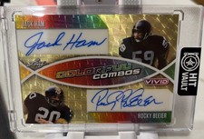 2025 Leaf Vivid Football Colorful Combos Jack Ham Rocky Bleier Auto 1/1 Steelers
