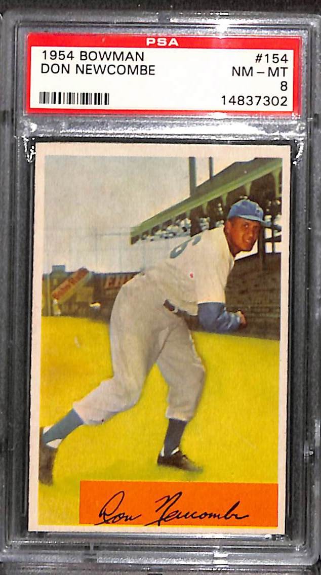 1954 Bowman #154 DON NEWCOMBE PSA 8 NM-MT 14837302