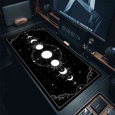 Black White Astrology Moon Phase Mousepad PC Waterproof Keyboard desk Mouse Mat