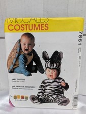 McCall's Pattern 7861 Costume Child 2-4 Turtle Zebra Uncut