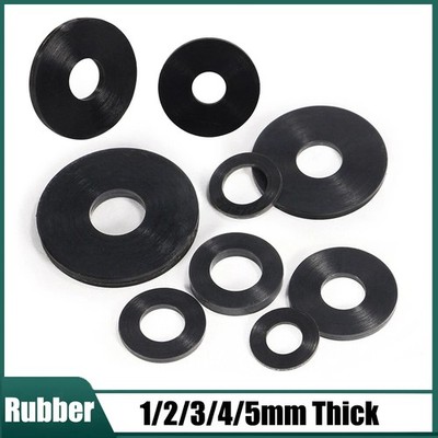 Rubber Sealing Ring ID 2mm-36mm Flat Gaskets Rubber O Gaskets 1/2/3/4/5mm Thick