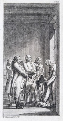 DANIEL CHODOWIECKI Hippel's Lebensläufe Radierung Passepartout 1781 E 408