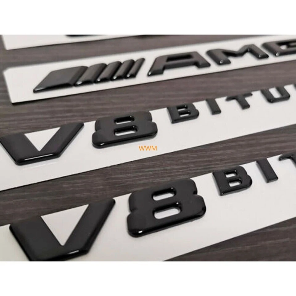  C63S AMG V8 BITURBO W205 Aufkleber Schwarz Glänzender Star Emblem Für Mercedes - Bild 3 von 3