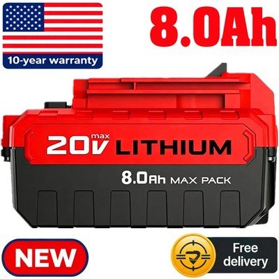 NEW 20 Volt 8.0Ah Lithium-ion Battery for Porter Cable 20V MAX PCC685L PCC680L