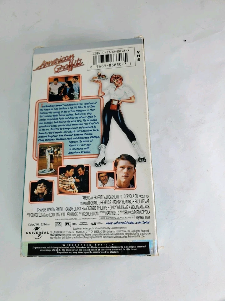 American Graffiti VHS Tape Movie Cult Classic Street Racing Hot Rods Remastered  - Image 2 of 4