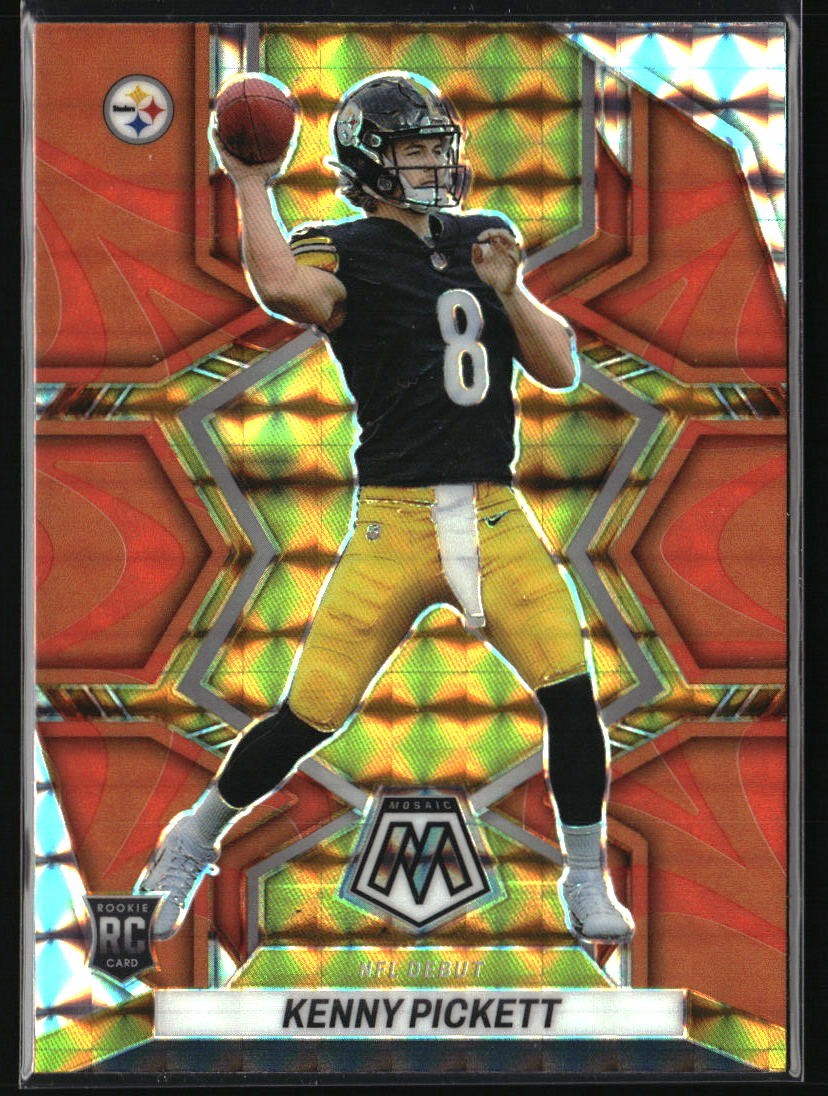 2022 Panini Mosaic #270 Kenny Pickett Mosaic Reactive Orange Pittsburgh Steelers