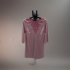 Talbots Cabana Life Dress Raspberry And WhiteSize M. Resort Wear Vacation Travel