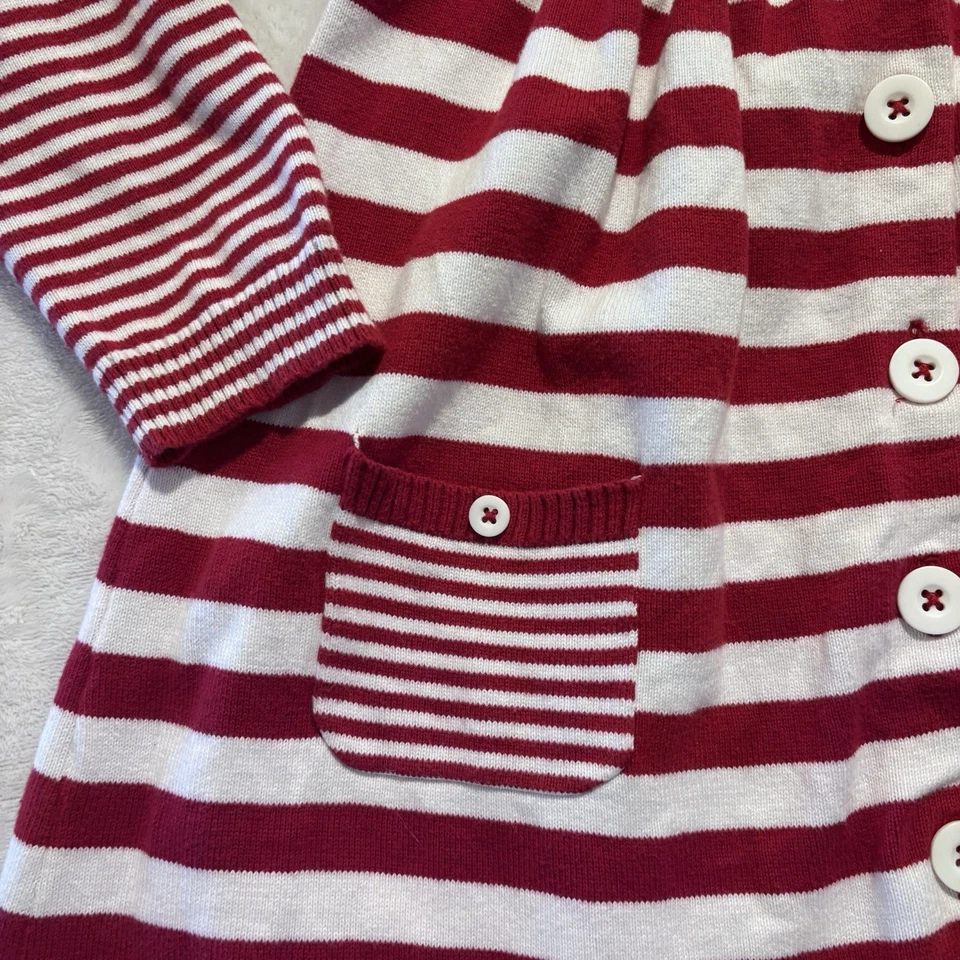 Vestido Le Top Niñas Pequeñas Talla 6 Rojo Blanco Rayas Lunares Navidad San Valentín Foto 4 de 4