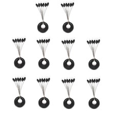 10pcs Fishing Stoppers Black Rubber Stopper Fishing Space Beans Carp Fishin EGUK