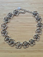 Pasha VINTAGE Daisy Flowers Necklace Silver Tone HandMade In Cornwall Stunning.