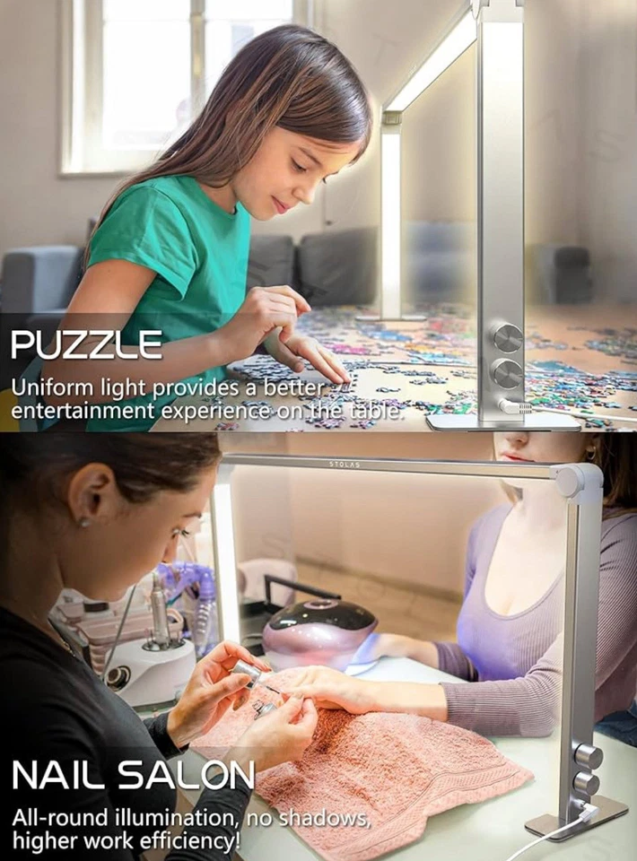"Lámpara de uñas STOLAS Nail Tech Light 15"" para escritorios LED luz de manicura plateada 1509Z" Foto 4 de 4