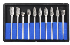 10pcs Tungsten Carbide Rotary Burr Set 18 Shank Double Cut Die Grinder Bits