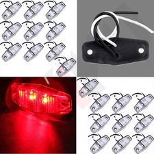 20X Clear/Red Surface Mount Trailer Clearance Light Side Marker for Truck 12V