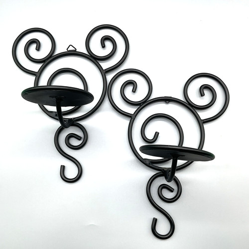 Pair Disney Mickey Mouse Wrought Iron Wall Sconce Candle Sconces Hidden Mickey