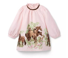 Janie and Jack The Horse Meadow Dress - pink confection