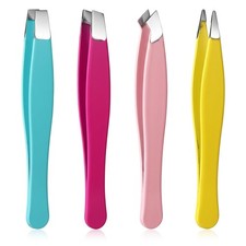 Mini Eyebrow Tweezers Set for Women Facial Hair, Professional Slant Tip Tool