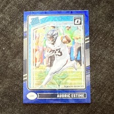 2024 Panini Donruss Optic - Rated Rookie Audric Estime #206 Blue Scope Prizm SP