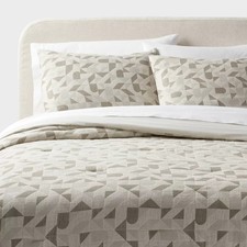 Geo Matelasse Comforter and Sham Set Dark - Threshold: Jacquard Woven