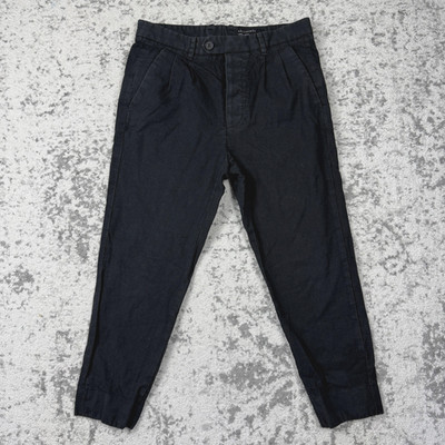 AllSaints Pants Mens 28 Black Pleated Chino Tapered Cropped Ankle Dress