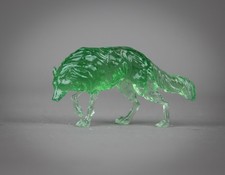 CM Green Clearware Prowling Wolf~Dan Van’s Customs~Breyer Stablemate Scale