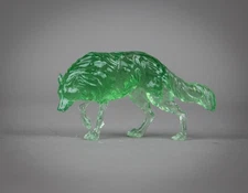 CM Green Clearware Prowling Wolf~Dan Van’s Customs~Breyer Stablemate Scale