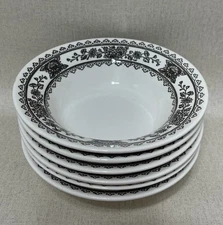 Vintage Royal USA China Vendome Hampshire Brown 6 Inch Bowls Set of 6