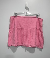 Vineyard Vines Pink Linen Mini Skirt size 16 NEW