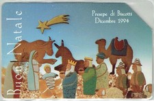 TESSERE TELEFONICHE NATALE 1994 PRESEPE DI BISCOTTI 1 SCHEDA USATA