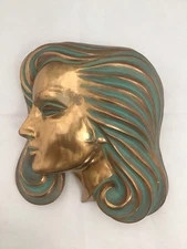 Face Mask Peter Ludwig Achatit Handarbeit Germany MCM 1950s Wall Sculpture