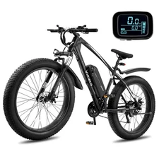 26" 500W Electric Mountain Bike Fat Tire Bicycle E bike Adults Teens 21 Speeds