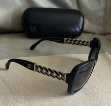 CHANEL 5305 Gold Chain Link Logo Butterfly Black Gradient 56/18Sunglasses Italy