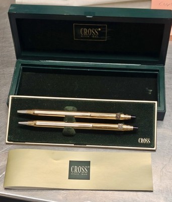 10k Gold Filled Cross Classic Century Ballpoint Pen & Mechanical Pencil Set