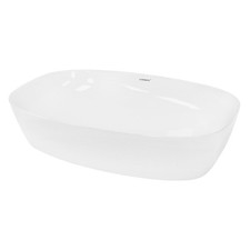 Lavabo da appoggio ovale ceramica bianco 605x380 mm lavandino d'appoggio bagno