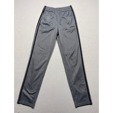 Adidas Boys Gray Black Stripe Athletic Track Pants Joggers Size L 14/16
