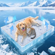 Dog Cooling Mat, Cooling Mat for Dogs, Breathable Dog Bed with Non-Slip Desig...