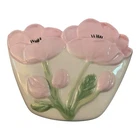 Vintage McCoy Pink Flowers On White Wall Pocket Signed By Billie & Nelson McCoy!