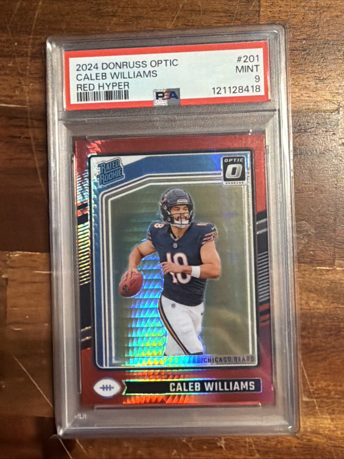 2024 PANINI DONRUSS OPTIC RED HYPER #201 CALEB WILLIAMS ROOKIE RC PSA 9