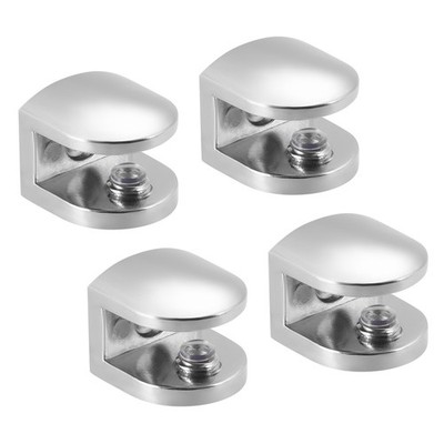 Glass Shelf Brackets Zinc Alloy Clamp Glass Clip for 8-10mm, Type-05, 4pcs