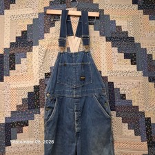 Vintage OshKosh Bgosh Vestbak Denim Bib Overalls Mens USA Made Blue Jeans 38x32