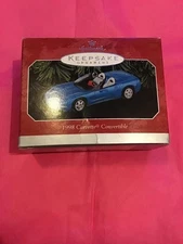 Hallmark Keepsake Ornament 1998 Corvette Convertible Bright Blue race car EUC