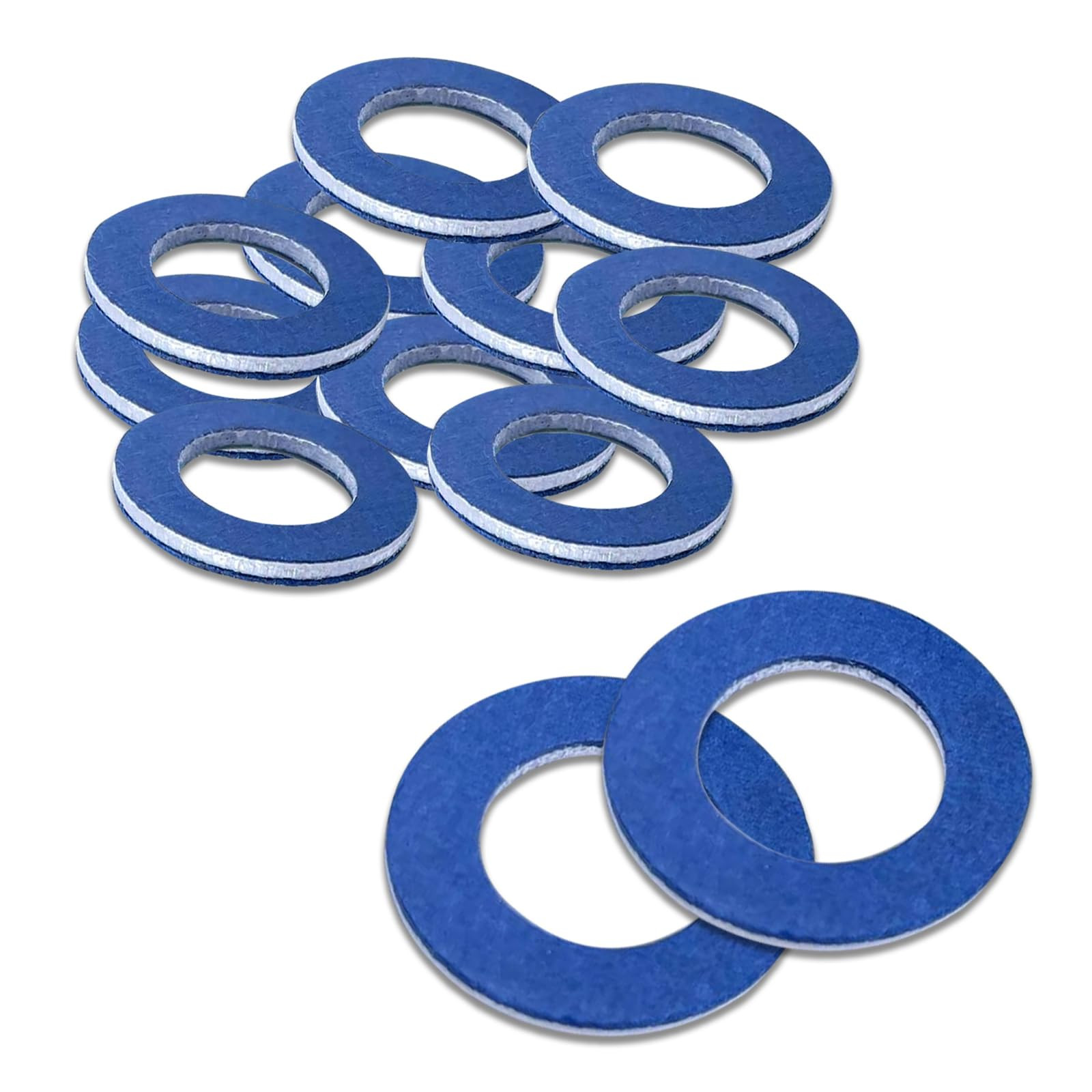 Pack-12 Oil Drain Plug Gaskets, Round-Shaped Car Sealing Washer, Automobile D...