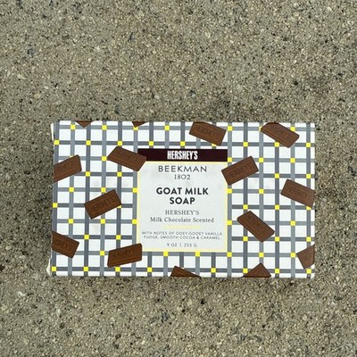 BEEKMAN 1802 HERSHEY'S MILK CHOCOLATE GOAT MILK CHOCOLATE BAR SOAP 9 oz. BAR NEW