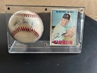 Jim Northrup Signed Rawlings MLB Baseball with 1967 Card + Case Detroit Tigers