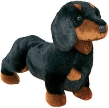 Spatola di peluche cane bassotto nero e marrone 14"