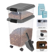 Airtight Pet Food Container Dog Cat Food Storage Bin Treat Box with Scoop